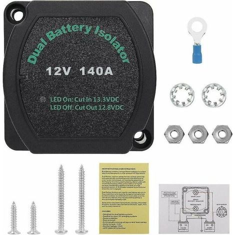 für Dual Batterie Smart Isolator 12V 140A spannungsgesteuertes Relais für Transporter, LKWs, Wohnmobile, Camper, ATVs, UTVs, Boote und Geländefah (1/5)