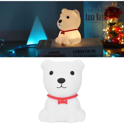 Veilleuse en silicone en forme de chien, petite et mignonne, lampe de chevet USB 1,5 W pour la décoration de la chambre (1/5)