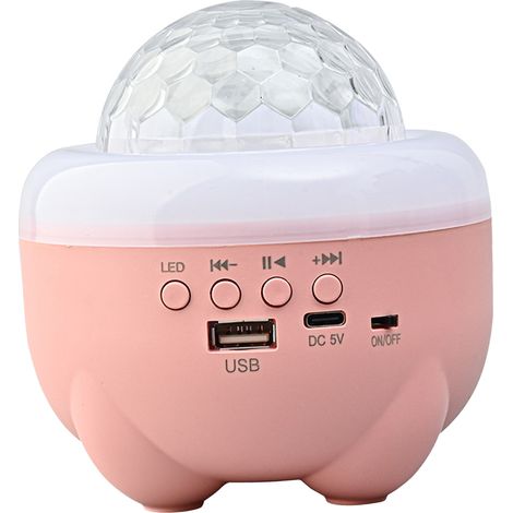 Enceinte Bluetooth Boule à Laser Rose Multifonction Rechargeable USB Ambiance Lumineuse Colorée Fête Maison 112x112x120mm (1/4)