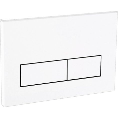 Plaque de commande WC suspendu, Compatible avec Geberit Sigma 20, UP300, UP320, Double chasse d'eau, régulateur de débit, 246x164 mm(Blanc) (1/5)
