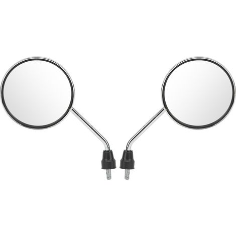 Rétroviseur moto 2 pièces, filetage 8mm, chrome miroir rond universel pour scooter, quad, moto de route (1/5)
