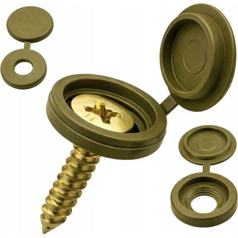 Cubiertas para tornillos 100 piezas dorado (400) (1/5)