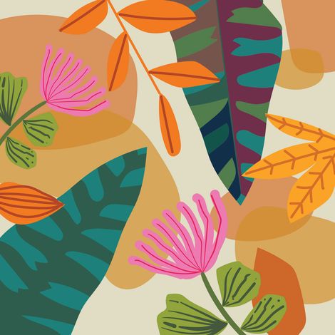 Papier peint panoramique - Tropical - 130 cm x 130 cm (1/2)