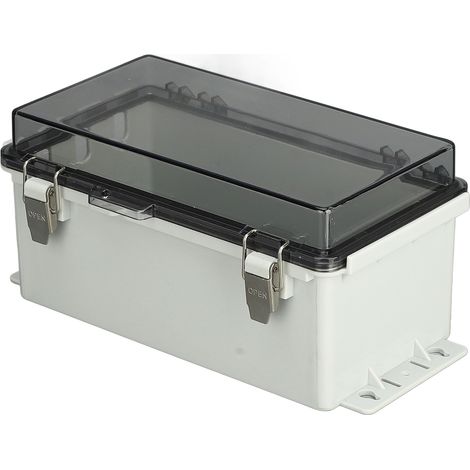 Boîtier de raccordement étanche extérieur ABS IP66 anti-poussière coffret électrique 25x12x11 cm gris avec 4 patins et vis (1/5)