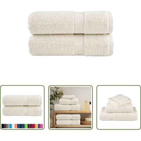 vidaXL Gesichtstuch - Premium-Gästetücher SOLUND 2 Stk. Cremeweiß 30x50 cm 600 g/m² (1/5)