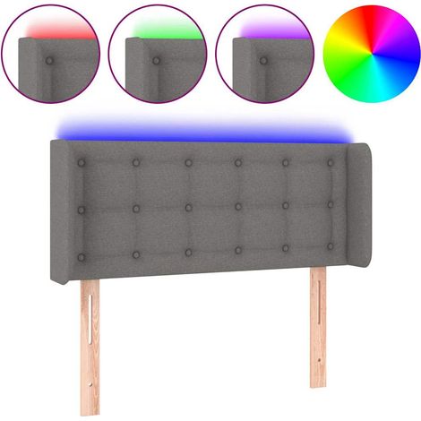 Maison Exclusive - Cabecero con luces LED de tela gris oscuro 93x (1/5)