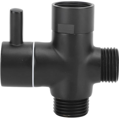 Vanne inverseuse pour bras de douche, vanne inverseuse pour pommeau de douche G 1/2, pièce de rechange pour système de douche de salle de bain, contrôleur d'eau chaude et froide, noir (1/5)