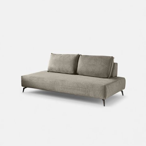 Canapé 2 places modulable avec coussins design Made in Italy Campiglio D180 - Taupe (1/4)
