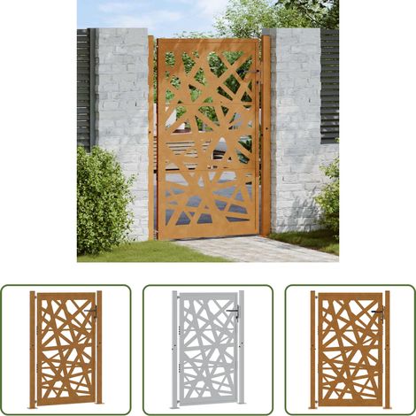 vidaXL Gartentor Cortenstahl - Gartentor 100x150 cm Cortenstahl Helles Design (1/5)