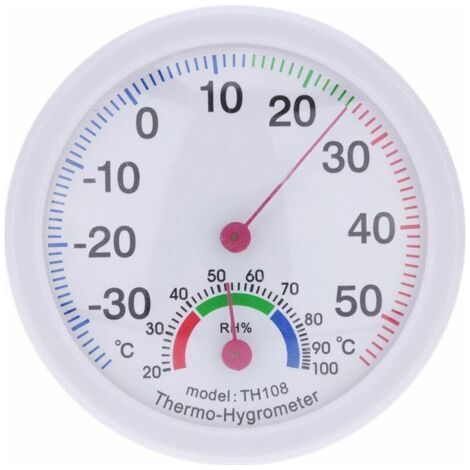 Innen- und Außentemperaturanzeige mit weißer Uhr, Temperaturanzeige, Feuchtigkeitsmesser (1/5)