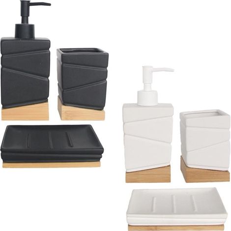 MA MAISON CLASSIC SET DA 3 PZ PER BAGNO DOSASAPONE - PORTA SPAZZOLINO - PORTA SAPONETTA IN COLORI ASSORTITI