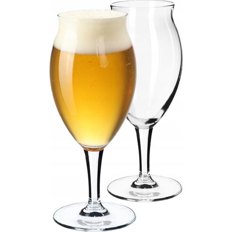 KADAX Biergläser Set, Bierseidel aus Glas, Biertulpen, 410 ml, 2 Stück