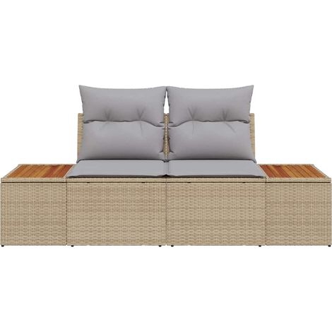 Maison Exclusive - Gartensofa Beige 184 x 62 x 85cm Poly-Rattan