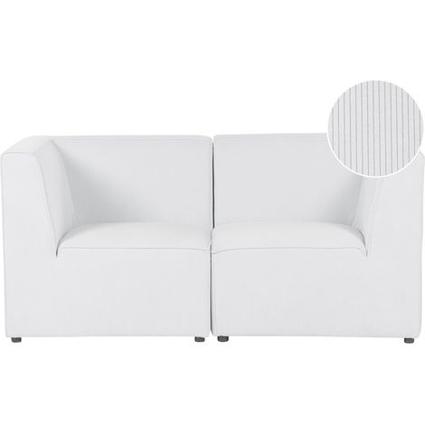 Sofá modular 2 plazas pana dos piezas seccionales esquina moderno blanco crema Lemvig