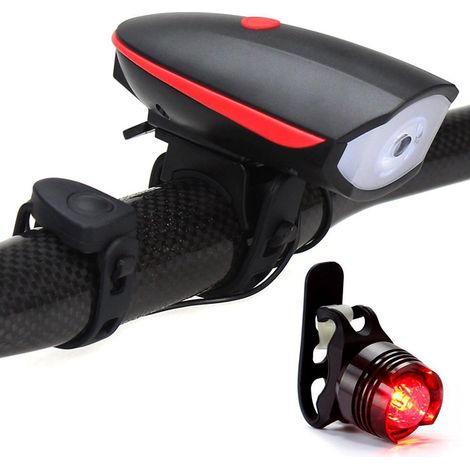 Phare de vélo rechargeable USB, phare de VTT avec haut-parleur intégré, phare de vélo à éclairage puissant (1/5)
