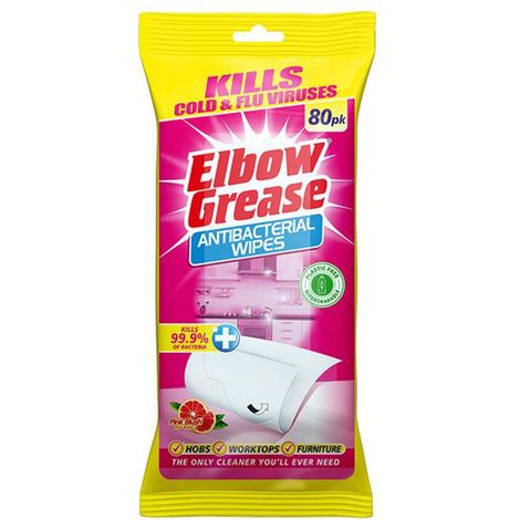 Elbow Anti-Bacterial Multi-Surface Wipes Pink Blush 80 Pack EG...