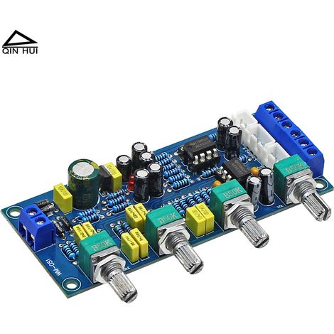 Module de panneau avant pour amplificateur de puissance AC/DC double NE5532 avec préamplificateur de haut-parleur, carte de tonalité, réglage des fréquences hautes, moyennes et basses (1/4)