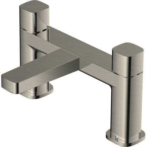 RAK Petit Square Brushed Nickel Deck Mounted Bath Filler Tap - RAKPES3004N