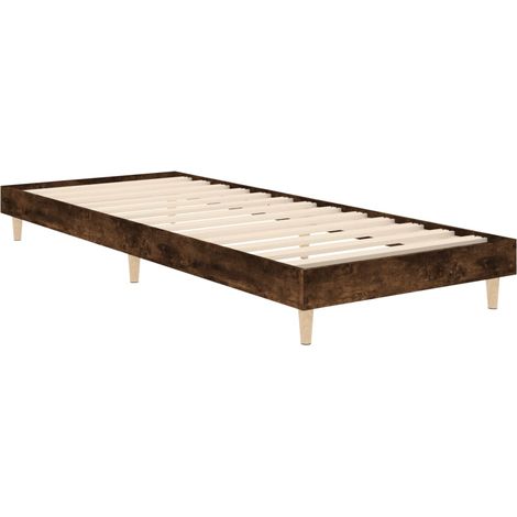 Estructura cama sin colchón madera roble ahumado 75x190 cm vidaXL (1/4)