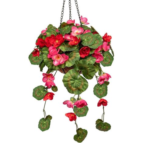 Kunstblumen Morning Glory Hängegeranie Hängepflanze Höhe 70 cm weiß/violett/rosa (1/5)