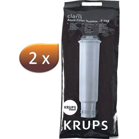 Juego de 2 cartuchos filtrantes Claris para cafetera Krups - F08801