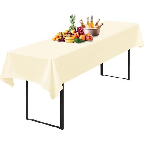 Tischdecke Bierzeltgarnitur 100x250cm wasserdicht, Polyester, Beige