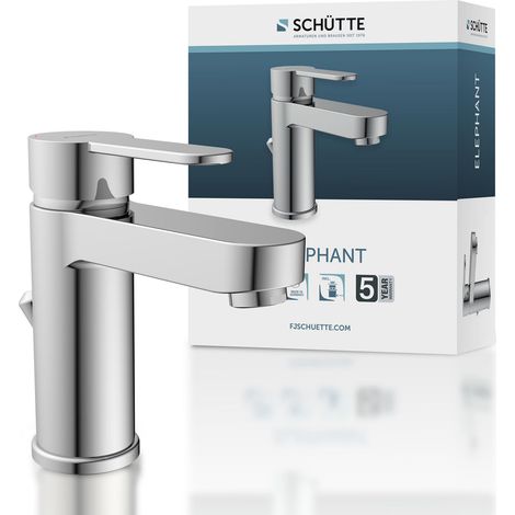 Schütte Elephant 34210 lavabo élégant vidange, mitigeur monocommande avec Excentrique Pop-up et Robinet de Salle de Bain Chromé (1/5)