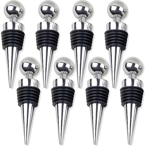 Bouchons de vin réutilisables en silicone (lot de 8) - Idéal pour offrir ou pour un bar. (1/5)
