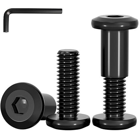 Vis M5 x 25 mm Acier inoxydable A2 304 Noir Assemblage Vis avec Écrou Connecteurs pour Cabinets, Placards et Tables en Bois (1/5)