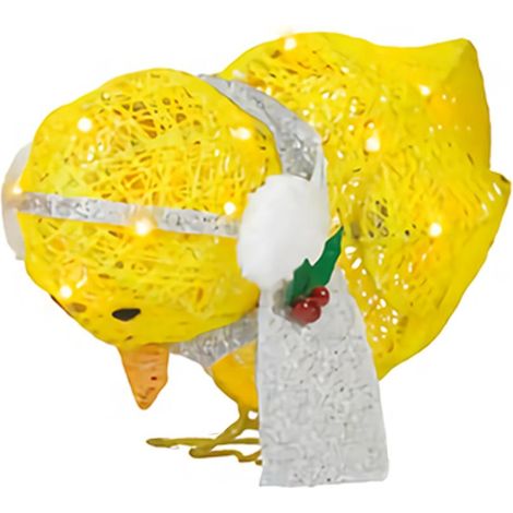 mit Schal, Lichterkette, gelbem Küken-Skulptur (1/4)