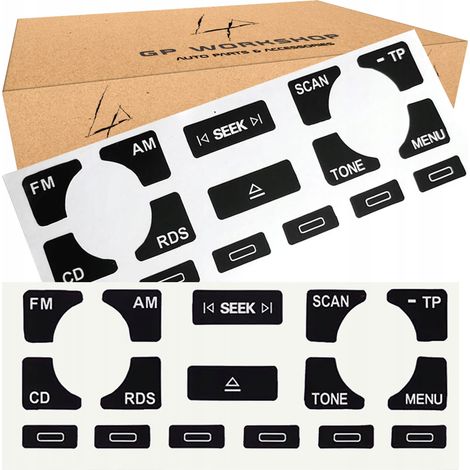 KIT REPARACIÓN PEGATINAS BOTONES PANEL RADIO AUDI A4 B6 B7 A6 A2 A3 (1/5)