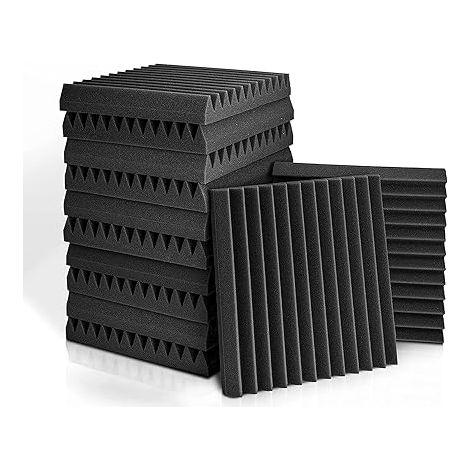 Mousse Acoustique 12 Paquet, 2,5x 30x30 cm, Panneau Acoustique, Traitement Acoustique Utilisé à la Maison et au Bureau