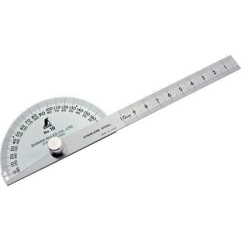 Rapporteur d'angle 90o. , 10cm, No.19 - Shinwa 62480 (1/2)