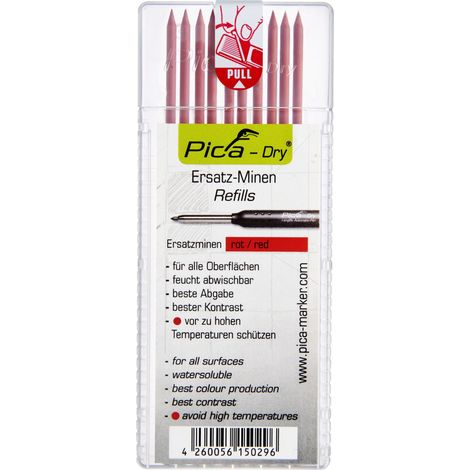 PICA pica-4031p-estuche con 10 minas dry (rojo) , pica-4031p-estuche con 10 minas dry (rojo)