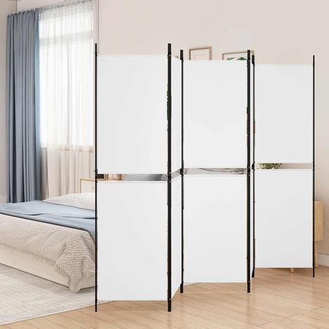 Cloison de séparation 5 panneaux-Paravent-Séparateur de pièce Blanc 250x180 cm Tissu (1/5)