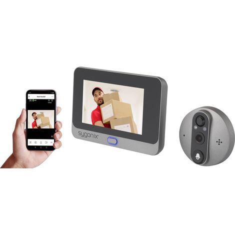 Sygonix – Interphone vidéo Wi-Fi avec caméra 1080p – Écran TFT-LCD 10,9 cm – Notification push – Compatible Alexa et Google Home (1/5)