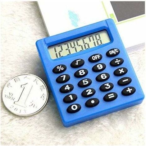 Calculatrice de poche, 1 PC 8 chiffres électronique, mini calculatrice portable pour l'enseignement des mathématiques au quotidien ou au bureau (Bleu)-Fei Yu (1/4)