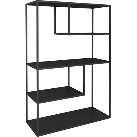 Libreria di design per soggiorno mensola stile originale 4 livelli in acciaio nero 030006487