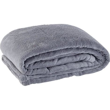 1 pièce Couverture microfibre, douce et chaude, 130 x 170 cm, gris, 190 g/m², lavable en machine, pour canapé ou lit