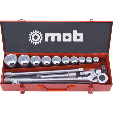 Coffret métallique 3/4'' 16 pièces, 6 pans - MOB (1/3)