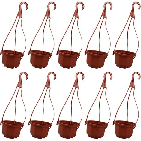 Lot de 10 jardinières octogonales suspendues pour orchidées et plantes, en plastique résistant (1/5)