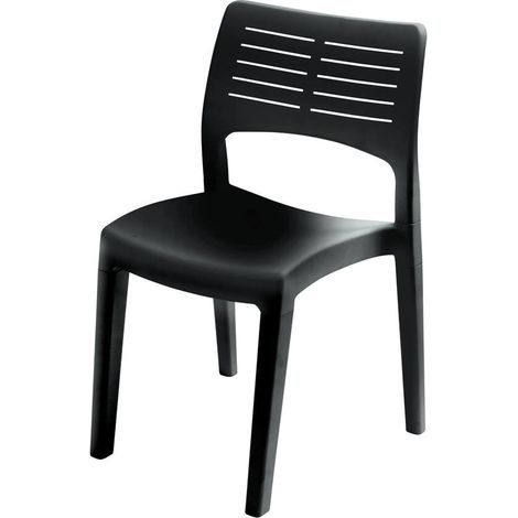 Chaise d'extérieur Gaeta, Siège de jardin, Chaise pour table à manger, Fauteuil d'extérieur, 50x51h82 Cm, Anthracite (1/4)