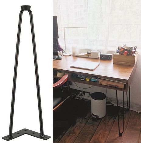 Lot de 4 pieds épingle 41 cm pour table design industriel