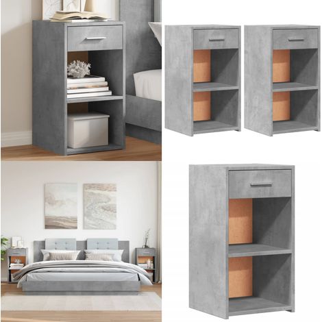 Nachttische 2 Stk. Betongrau 35x34x65 cm Holzwerkstoff - Nachttisch - Beton Grau - Holzwerkstoff - Sideboard - Wohnzimmerschränke - Home & Living (1/5)
