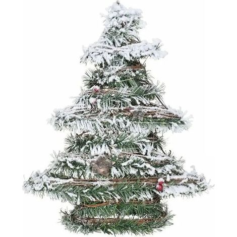 Albero di Natale in rattan con luci a led 40cm (1/2)