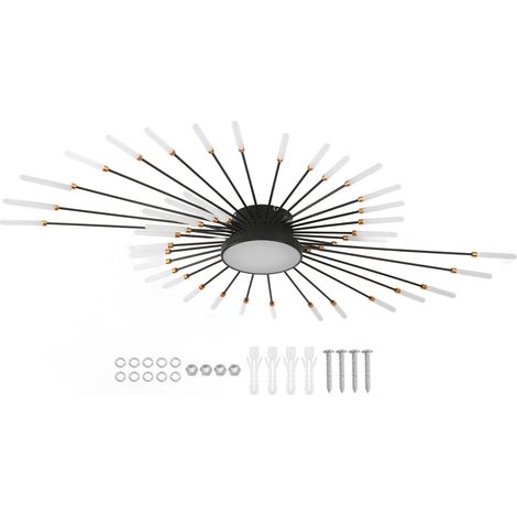 Eosnow – Plafonnier LED moderne 42 têtes – Acrylique et fer – Lumière neutre 110-240V – Pour salon et chambre – Taille 128 cm x 9 cm