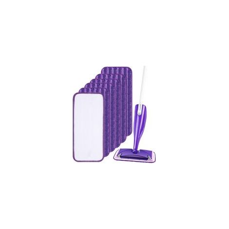 Paquete de 6 toallitas reutilizables para Swiffer WetJet 30x14cm, almohadillas de microfibra para fregar suelos secos/mojados, violeta