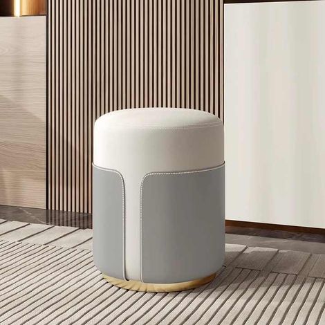Canapé-lit moderne de luxe en cuir, tabouret, table basse de salon avec tabouret de coiffeuse bas et poufs pour changer de chaussures (1/5)