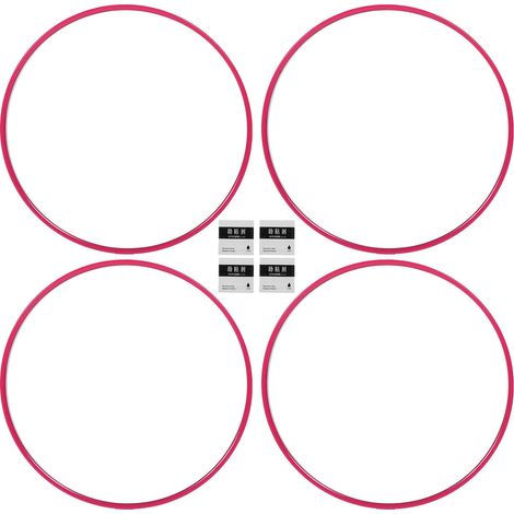 4 pièces protecteur de jante prévention des rayures de trottoir autocollant universel ABS anneaux de garniture de garde pour moyeu 18 pouces rose (1/5)