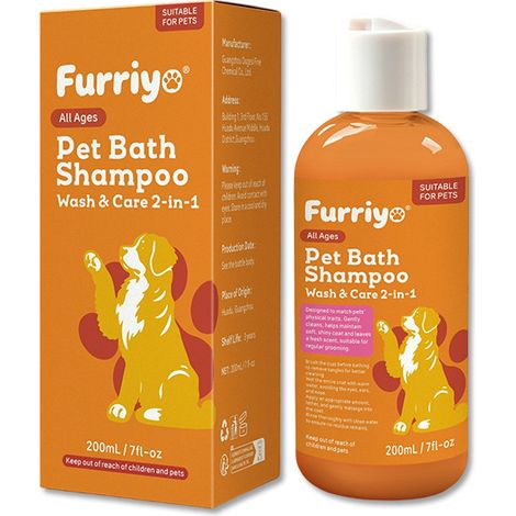 Shampoing pour animaux FURRIYO - Nettoyage doux, détachage, parfum et soin du pelage - Shampoing spécial animaux (1/2)
